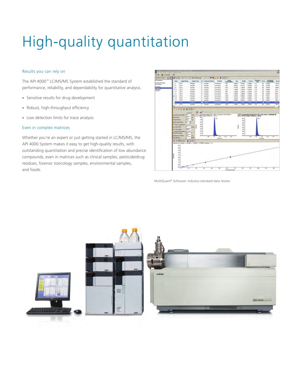 Brochure: API 4000? LC/MS/MS System: Proven quantitation and reliability.